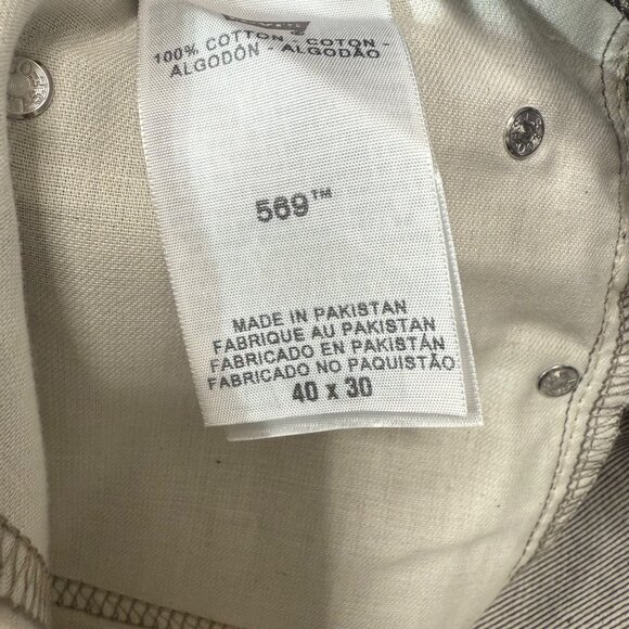 Levis 569 Mens Size W40 L30 Gray Straight Fit Denim Jeans - Picture 4 of 9